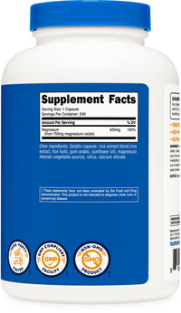 Thumbnail for Nutricost Magnesium Oxide 750mg, 240 Capsules - 420mg of Magnesium, Non-GMO, Gluten Free