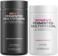 Thumbnail for Codeage Daily Multivitamin Bundle: Women's & Men's Multivitamins, B-Vitamins, Probiotics, Food-Based Blends, 120 Capsules Per Bottle