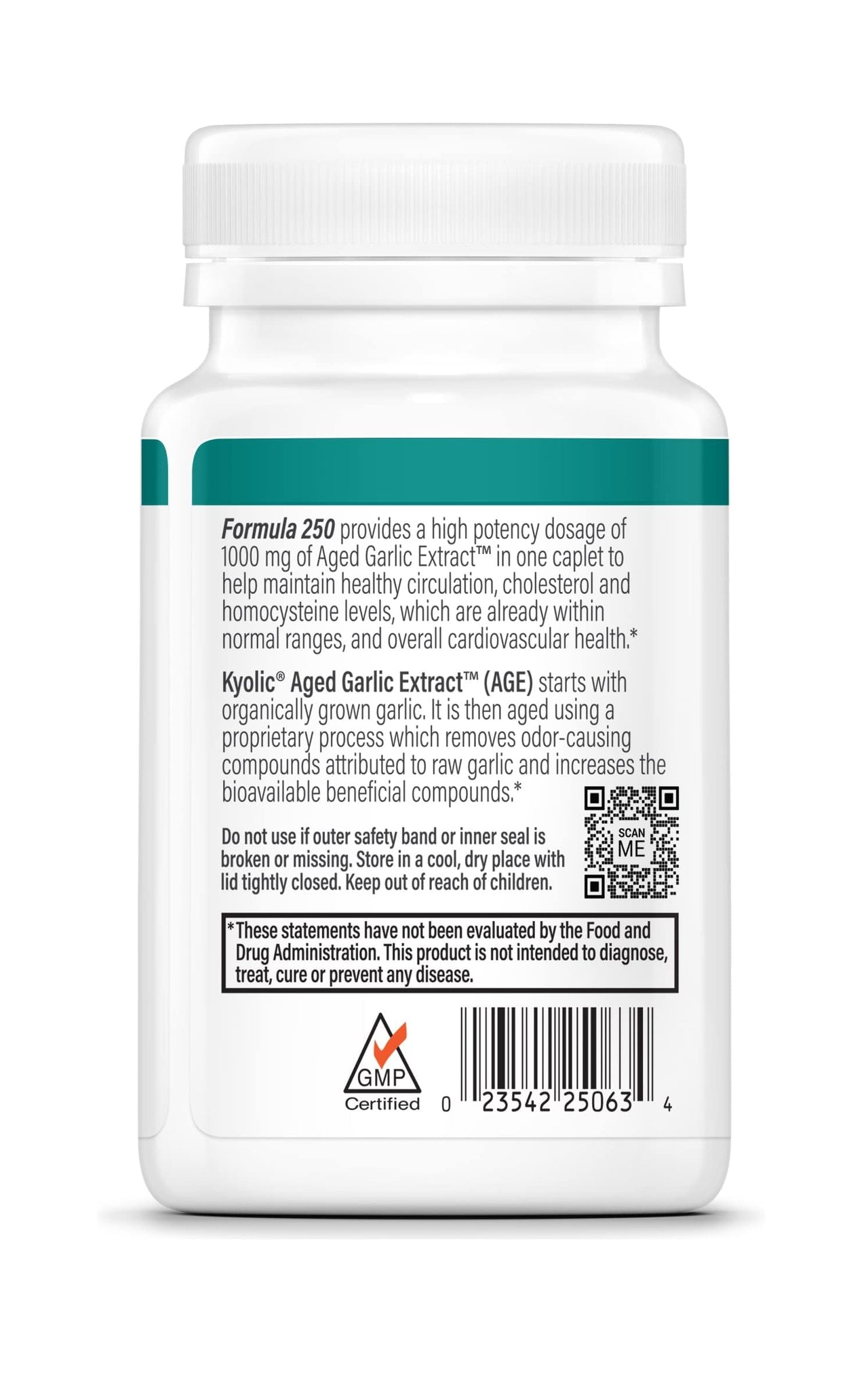 Kyolic Aged Garlic Extract Formula 250, Cardiovascular Health*, One Per Day 30 Caplets