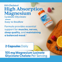 Thumbnail for Doctor's Best High Absorption Magnesium Glycinate Lysinate Supplement for Sleep Support - Chelated Magnesium Capsules for Women & Men, 105 mg per Serving, Calm Support, Vegan - 120 Veg Caps