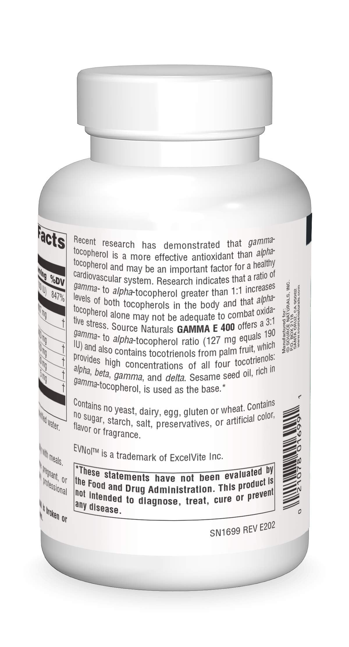 Source Naturals Gamma E Complex 400 mg - 120 Softgels