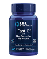Thumbnail for Life Extension Fast-C® and Bio-Quercetin®, Fast delivery and Absorption, Vitamin C, Fenugreek, Immune Support, Magnesium, Gluten-Free, Non-GMO, Vegetarian, 60 Tablets