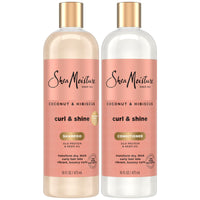 Thumbnail for SheaMoisture Coconut & Hibiscus Curl & Shine Shampoo & Conditioner for Bouncy Curls, Frizz Control, 16 Oz Ea