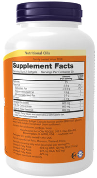 Thumbnail for NOW Foods Supplements, Super Omega 3-6-9 1200 mg with a blend of Fish, Borage and Flax Seed Oils, 180 Softgels