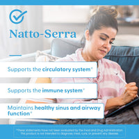 Thumbnail for Doctor's Best Natto Serra for Men & Women - Nattokinase and Serrapeptase Enzyme Supplement, Caps for Circulatory & Immune Health Support, Optimal Digestive Absorption, Non GMO, Vegan - 90 Veg Capsules