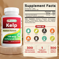 Thumbnail for Best Naturals Kelp Supplement 150 Mcg Tablet, 300 Count