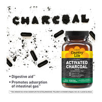 Thumbnail for Country Life Coconut Activated Charcoal Capsules, 260mg – Natural Charcoal Supplement for Gas and Bloating Relief - Gluten-Free, 100 Vegan Capsules