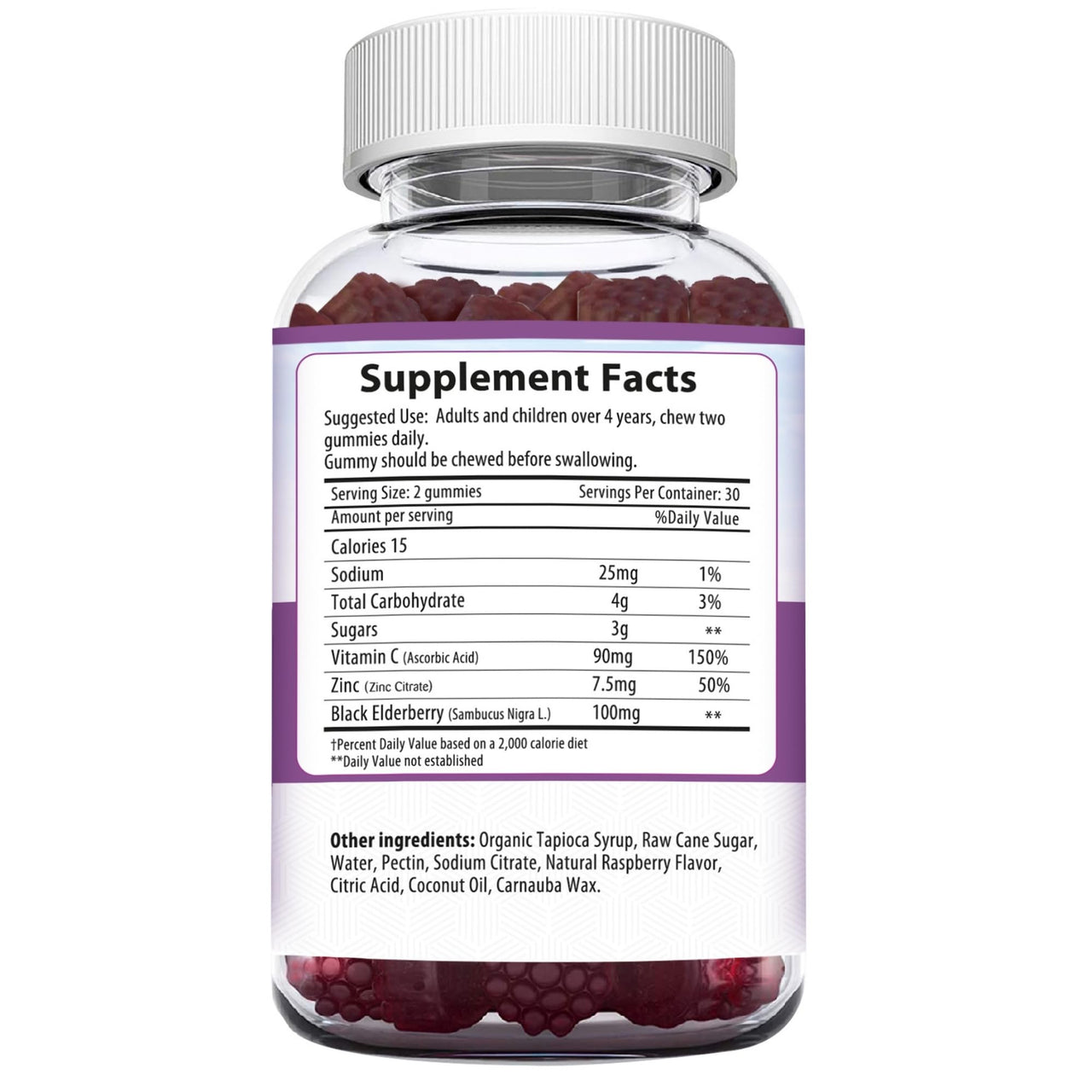HERBION Elderberry Gummies with Vitamin C & Zinc - Healthy Immune System Support - Gluten-Free & Gelatin-Free - 60 Gummies for Adults & Children 4 Years & Above - Made in USA, 60 Count (Pack of 1)