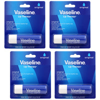 Thumbnail for Vaseline Lip Therapy Care Original, Fast-Acting Nourishment, Ideal for Chapped, Dry, Cracked, or Damaged Lips, Lip Balm, 0.16 Ounce (Pack of 4)