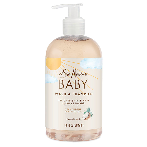 SheaMoisture Wash and Shampoo for Baby 100% Virgin Coconut Oil with Coconut Oil 13 oz