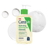 Thumbnail for CeraVe Hydrating Foaming Oil Cleanser, Moisturizing Cleanser for Face & Body, Squalane Oil + Hyaluronic Acid + Ceramides, For Dry to Very Dry Skin, Fragrance Free & Residue Free, 8 FL Oz