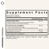 Thumbnail for Codeage Liposomal Moringa+ Supplement, 400mg Moringa 50:1 Extract - Turmeric, Ashwagandha, Black Pepper, 3-Month Supply, Vegan Moringa Powder - 180 Capsules