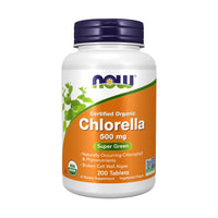 Thumbnail for NOW Foods Supplements, Organic Chlorella 500 mg with naturally occurring Chlorophyll, Beta-Carotene, mixed Carotenoids, Vitamin C, Iron and Protein, 200 Tablets