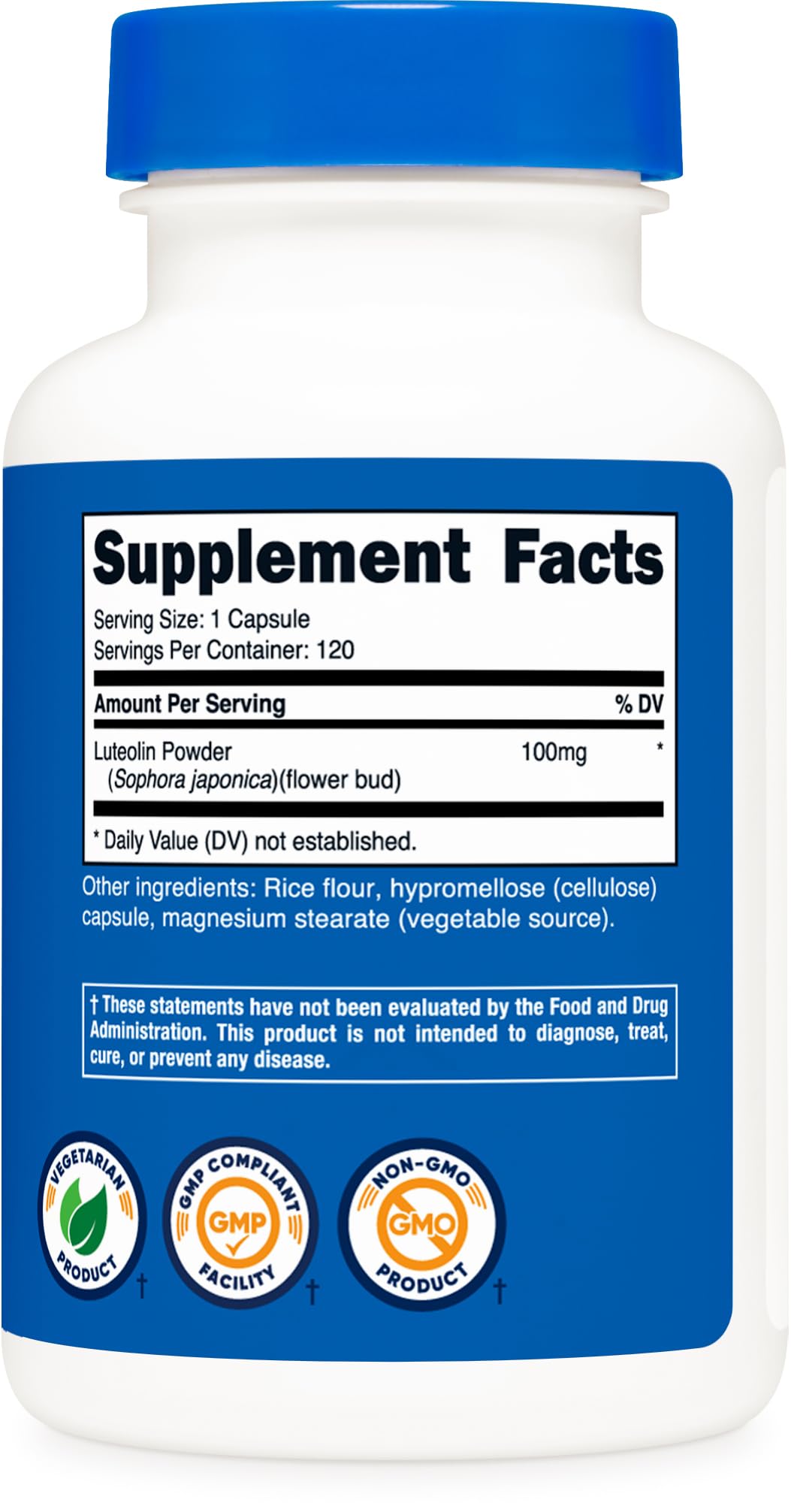Nutricost Luteolin 100mg 120 Capsules - Vegetarian Friendly, Non-GMO, Gluten Free