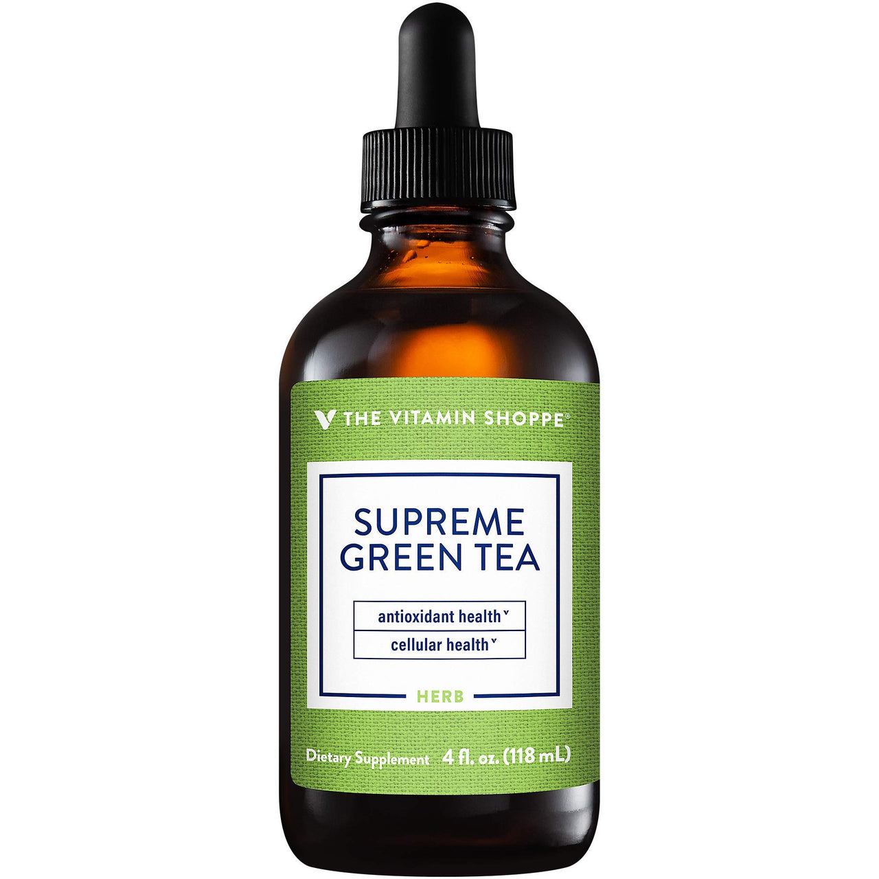 The Vitamin Shoppe Supreme Green Tea 100MG, with 90% Polyphenols, Antioxidant That Supports Cellular Health, Metabolism Support (4 Fluid Ounces Liquid)