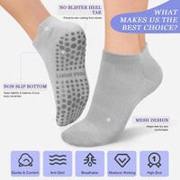 Thumbnail for yeuG Grip Socks for Women Non Slip Pilates Socks for Pilates, Ballet, Barre, Barefoot, Hospital Anti Skid Ankle Yoga Socks