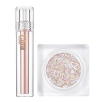Thumbnail for Glint Liquid Gel Highlighter (Dewy Moon, 0.1oz) + Face & Body Glitter Gel (Frozen Opal, 0.1oz) - Korean Makeup Set for Eyes, Cheeks, Nose, Lips, Body & Hair, Perfect for Parties, Festivals & Concerts
