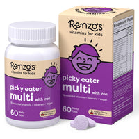 Thumbnail for Renzo's Picky Eater Kids Multivitamin with Iron, Dissolving Kids Vitamins with Vitamin D3 & K2 and More, 60 Sugar-Free Melty Tabs, Cherry Mo’ Cherry Flavored