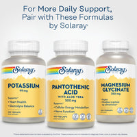 Thumbnail for SOLARAY Pantothenic Acid 500mg - Pantothenic Acid Supplement (Vitamin B5) - Essential B Complex Vitamin - Nervous System and Cellular Energy Support - Vegan, Gluten Free, 60-Day Guaratee, 100 Servings