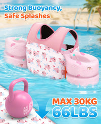 Thumbnail for HeySplash Swim Vest for Kids, Toddler Pool Floaties Fit 33-66 Lbs,Swimming Vest with Adjustable Strap, Swim Jacket Water Wing Arm Float, Puddle Beach Boat Jumper Float Device Girl,Pink Whale