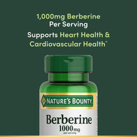 Thumbnail for Nature’s Bounty Berberine 1000mg Capsules, Supports Heart Health, Cholesterol & Blood Sugar Levels in a Normal Range, Non-GMO Supplement, 60 Count