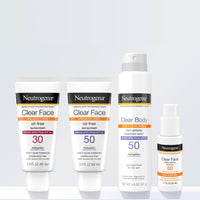 Thumbnail for Neutrogena Clear Face Sunscreen Lotion for Acne-Prone Skin, Broad Spectrum SPF 50, Sunscreen for Face & Oily Skin, Oil-,Fragrance- & Oxybenzone-Free, Water Resistant, Matte, Unscented, 3 Fl Oz