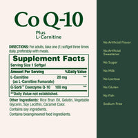 Thumbnail for Nature's Bounty CoQ10, Supports Heart Health, 100mg Plus L-Carnitine, 60 Softgels