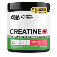 Thumbnail for Optimum Nutrition Creatine Monohydrate Plus Powder, Strawberry Peach Flavored Creatine Performance Blend, with Electrolytes for Hydration, Added Vitamins, 40 Servings, 360 Grams (Packaging May Vary)