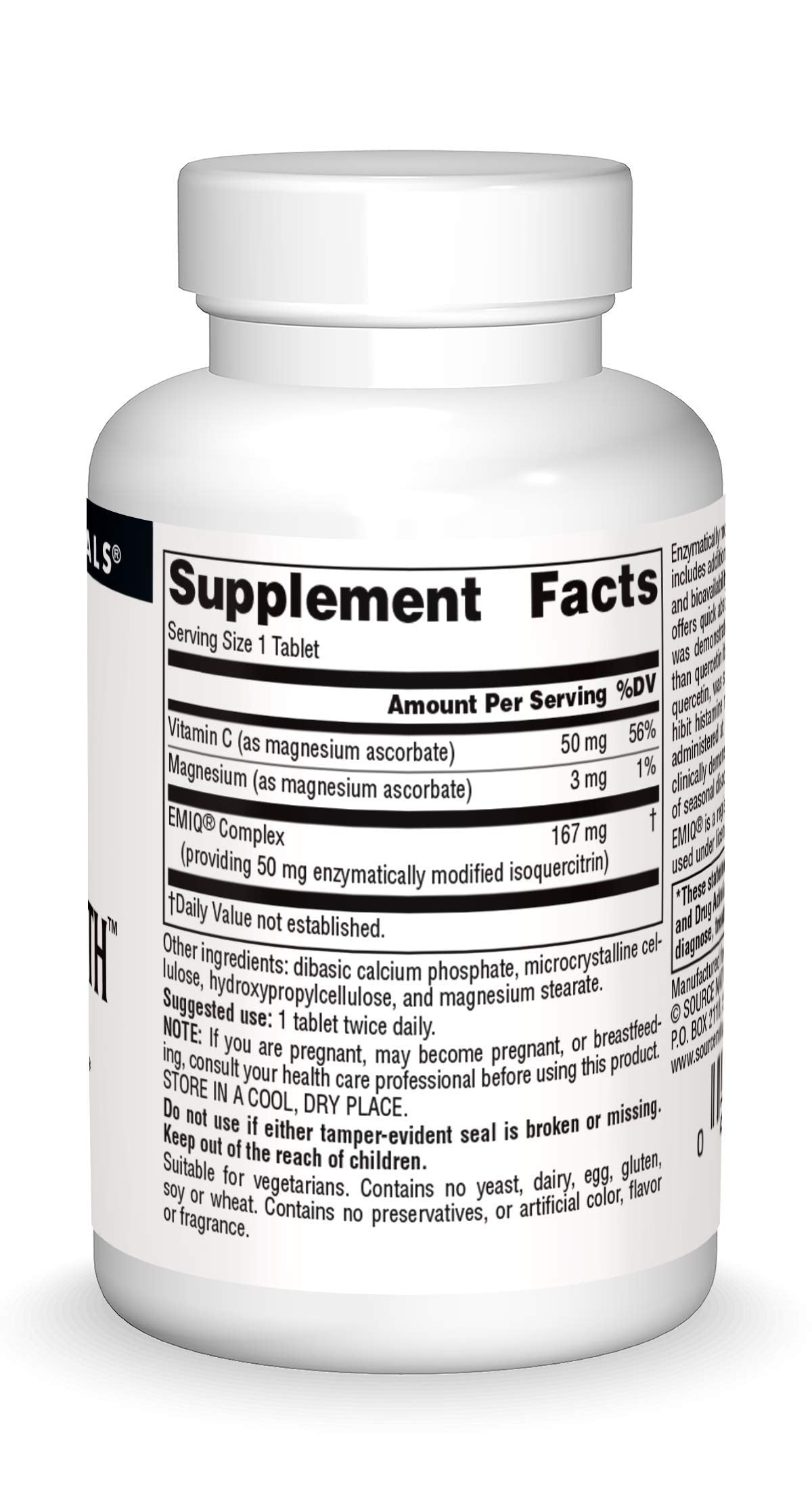 Source Naturals AllerStrength Fast-Acting Seasonal Immune Support - Highly Bioavailable Quercetin* - 30 Tablets