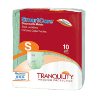 Thumbnail for Tranquility SmartCore Adult Disposable Briefs, Incontinence Control with Breathable Kufguard Technology, Fastening Tabs & Wetness Indicator, Latex-Free, Adult Small, 22oz Capacity, 10ct Bag