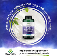 Thumbnail for Swanson Triple Magnesium Complex - 400mg Supplement for Optimal Bone Health and Absorption - Citrate, Oxide, and Aspartate - Triple Magnesium Supplement (300 Capsules)