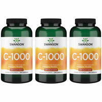 Thumbnail for Swanson Vitamin C with Rose HIPS Immune System Support Skin Cardiovascular Health Antioxidant Supplement 1000 mg 250 Capsules (Caps) (3 Pack)
