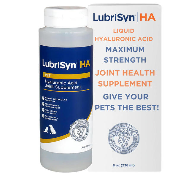 LubriSynHA Hyaluronic Acid Hip & Joint Care Supplement for Dogs, Cats & Horses – Liquid Oral HA for Pets – Joint Support Supplement Promotes Mobility, Flexibility, Cartilage Health & Comfort – 8oz