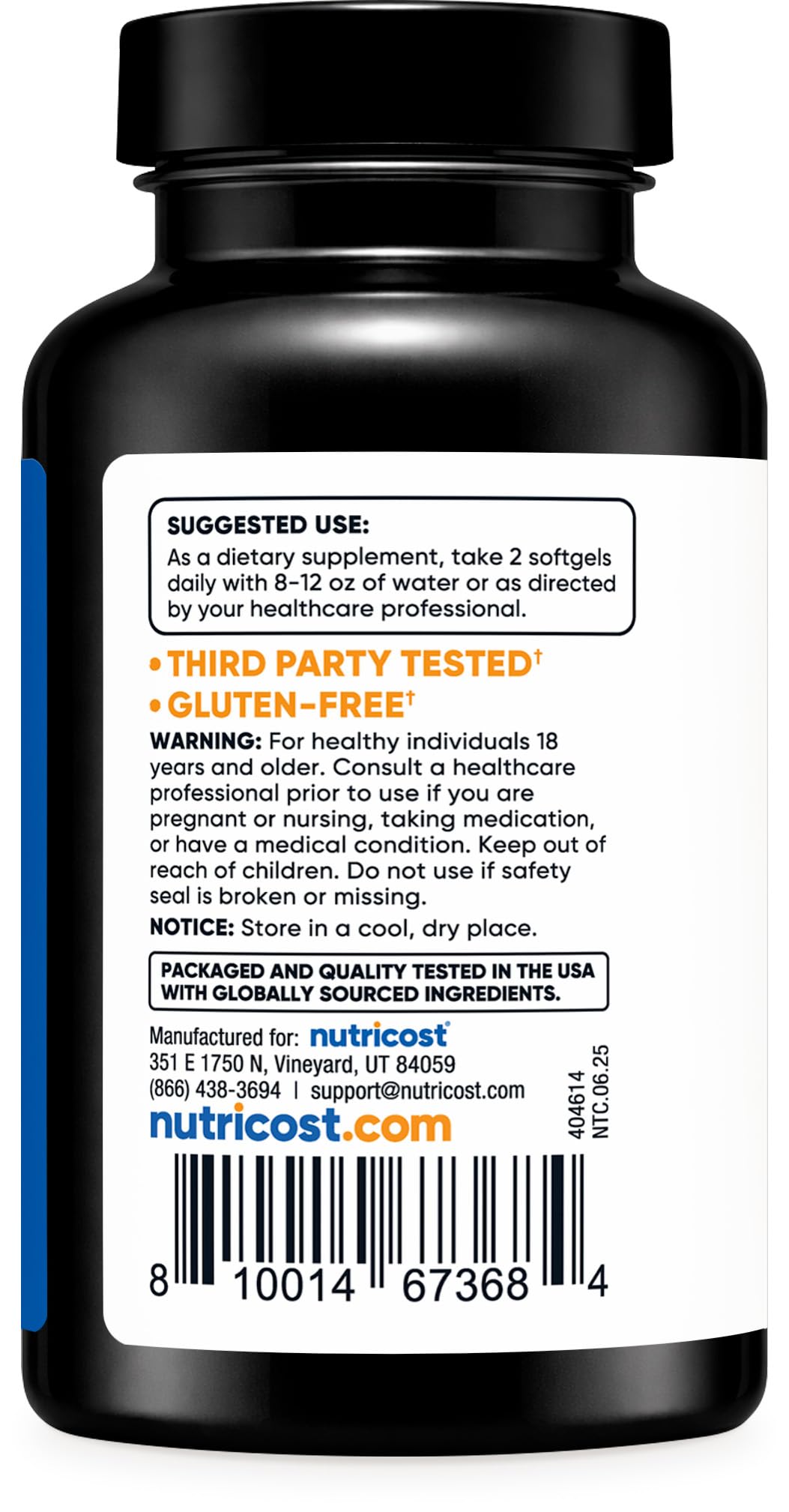 Nutricost Black Seed Oil (Cumin) - Cold Pressed, Source of Omega 3 6 9-120 Softgels, 1000mg Per Serving, 60 Servings - Non-GMO and Gluten Free