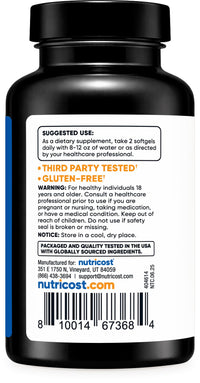 Thumbnail for Nutricost Black Seed Oil (Cumin) - Cold Pressed, Source of Omega 3 6 9-120 Softgels, 1000mg Per Serving, 60 Servings - Non-GMO and Gluten Free
