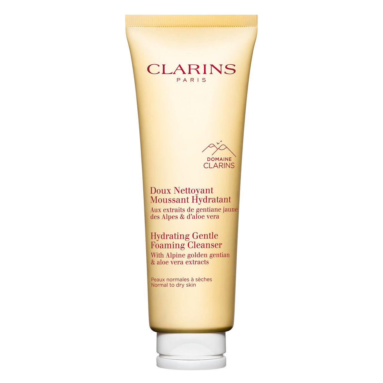 Clarins Hydrating Gentle Foaming Face Cleanser | Cleanses, Soothes, and Softens | Contains Aloe Vera to Boost Hydration | Soap-Free | SLS-Free| Normal To Dry Skin Types | 4.2 Ounces