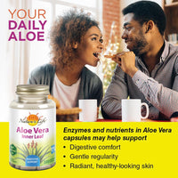 Thumbnail for Nature's Life Aloe Vera Inner Leaf | Skin Health, Digestive Support & Regularity Formula | with Fennel | Non-GMO & Vegan | No Fillers | 100 Veg Caps