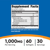 Thumbnail for Nutricost Krill Oil 1000mg, 60 Softgels - Omega-3 EPA-DHA Krill Oil Supplement, with Superbakrill