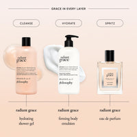 Thumbnail for philosophy radiant grace firming body emulsion - luxury scented body lotion - with shea butter - notes of jasmine, black cherry & sandalwood - 16 fl oz