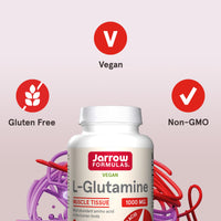 Thumbnail for Jarrow Formulas L-Glutamine 1000 mg, Dietary Supplement for Muscle Tissue, Multifunctional Amino Acid, Immune Support , 100 Easy-Solv Tablets, 50-100 Day Supply