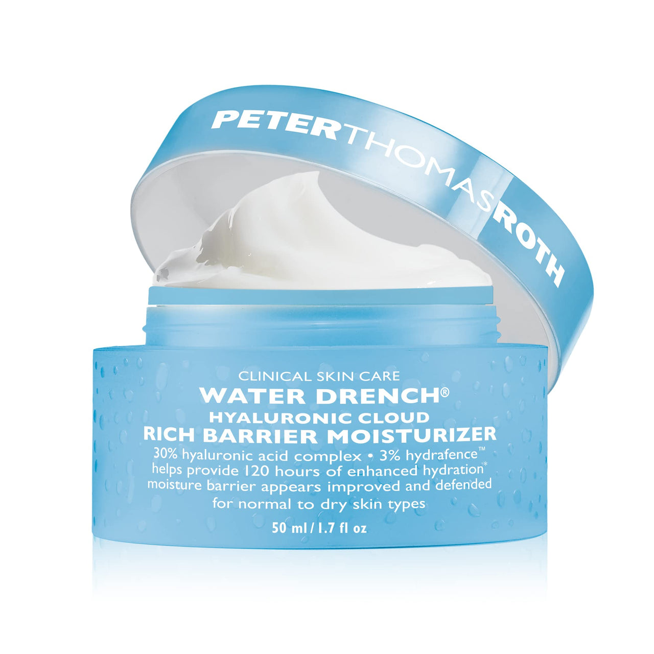 Peter Thomas Roth | Water Drench® Hyaluronic Cloud Rich Barrier Moisturizer | Hyaluronic Acid Barrier Cream For Dry Skin, Fragrance-Free