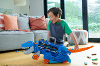 Thumbnail for Hot Wheels City Toy Car Track Set, Ultimate T-Rex Transporter, Hauler Transforms into Stomping Dino with Race Track, from Netflix Series “Let’s Race”