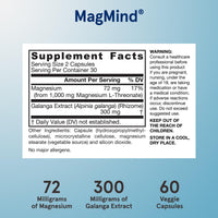 Thumbnail for Jarrow Formulas Magnesium L-Threonate, MagMind Productivity, High Absorption Magnesium, Brain Supplements for Memory and Focus, 60 Veggie Capsules, Up to a 30 Day Supply