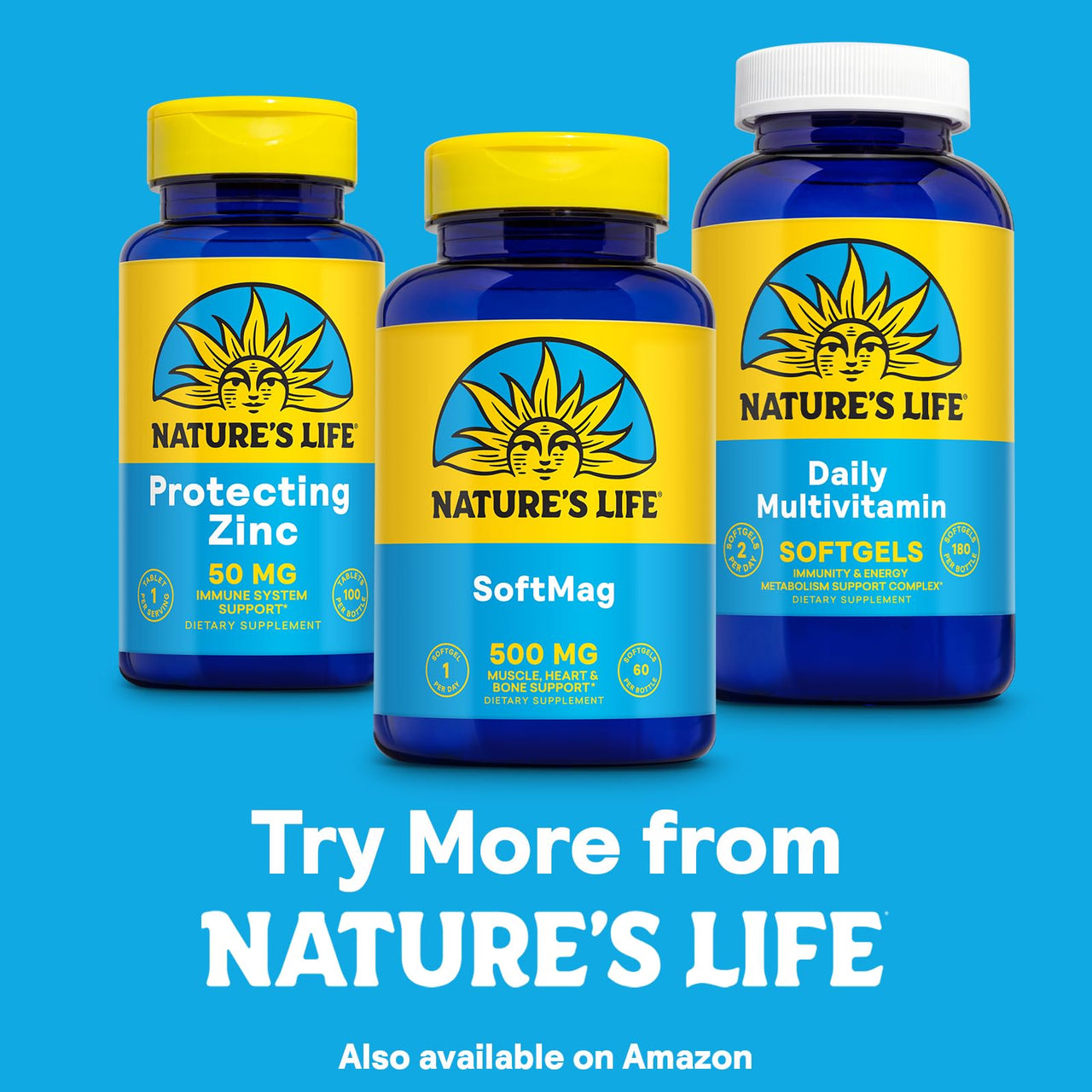 NATURE'S LIFE SoftMag 500 mg - Magnesium Complex - Bone Health, Muscle and Heart Health Support - Easy to Swallow Softgels - 60-Day Guarantee, 60 Servings, 60ct