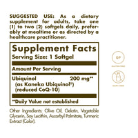 Thumbnail for Solgar Ubiquinol 200 mg (Reduced CoQ-10), 30 Softgels - Promotes Heart & Brain Function - Supports Healthy Aging - Coenzyme Q10 - Ubiquinone Supplement - Gluten Free, Dairy Free - 30 Servings