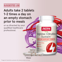 Thumbnail for Jarrow Formulas Arginine-Citrulline Sustain - Supplement Supports Nitric Oxide Production, Blood Flow & Cardiovascular Health - Men's Health Formula - Up to 60 Servings