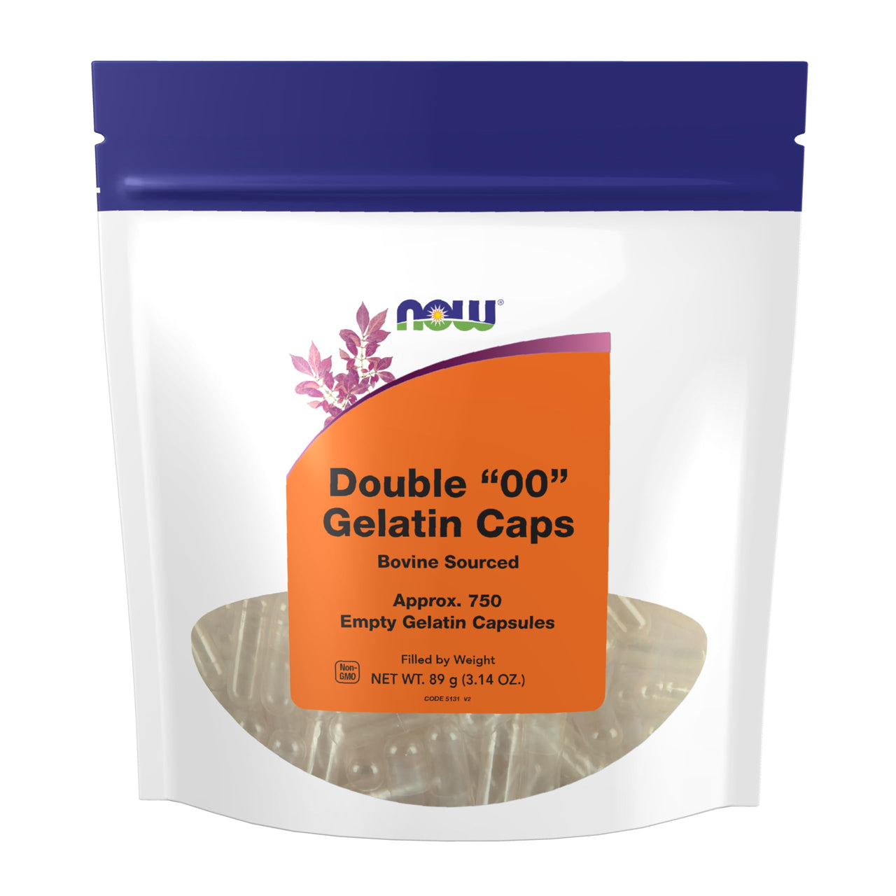 NOW Foods Supplements, Empty Gelatin Capsules, Double "00", Bovine Sourced, Filled by Weight, 750 Gel Capsules
