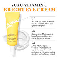 Thumbnail for Saturday Skin 3-Piece Skin Care Set Yuzu Vitamin C Sleep Mask Yuzu Vitamin C Bright Toner and Eye Cream Overnight Facial Masks Korean Beauty Best Vitamin C Skincare Set
