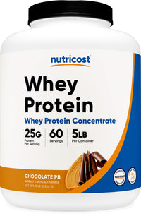 Thumbnail for Nutricost Whey Protein Concentrate (Chocolate Peanut Butter) 5LBS - Gluten Free & Non-GMO