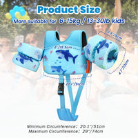 Thumbnail for HeySplash Toddler Swim Vest, Toddler Floaties Fit 13-30 Lbs, Puddle Kids Jumper with Adjustable Strap, Pool Float Jacket Arm Floaties Baby Floatie Water Wing, Pool Sea Swimming Aid